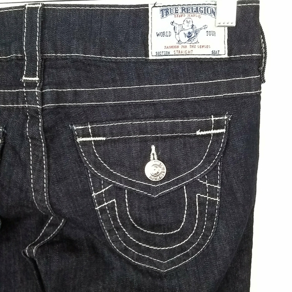 NWT TRUE RELIGION Womens Straight Jeans Size 28 - Picture 6 of 9